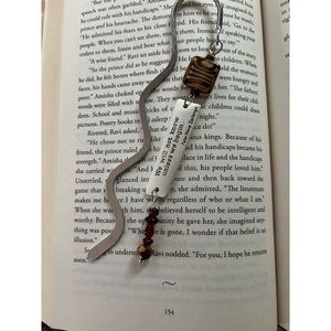 Hooked Beaded Inspirational Metal Bookmark